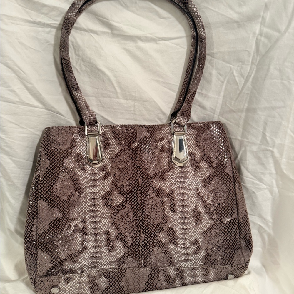 Elegant Snake Print Handbag